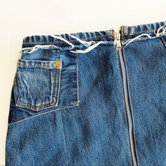 Re/done Levi’s | Zip Front Denim Mini Skirt 26 - Picture 3 of 6